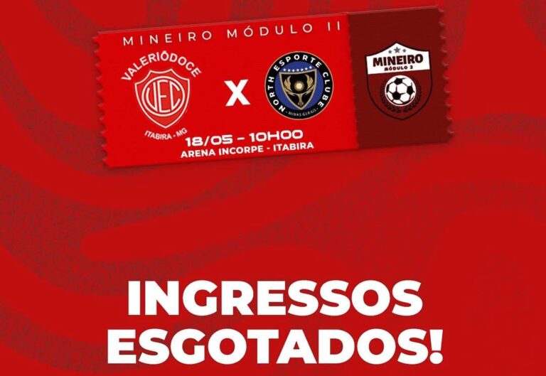 Ingressos esgotados para a partida entre Valério e North Esporte no próximo domingo
