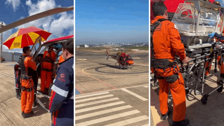 Sem vaga, bebês com bronquiolite são levados de helicóptero para hospital a mais de 300 km, em MG
