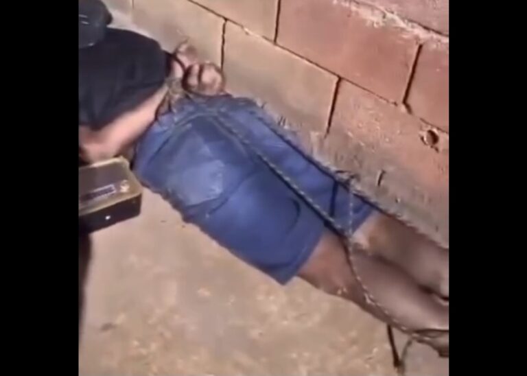 Homem que teria estuprado mulher em Santa Bárbara é amarrado por populares e preso pela polícia